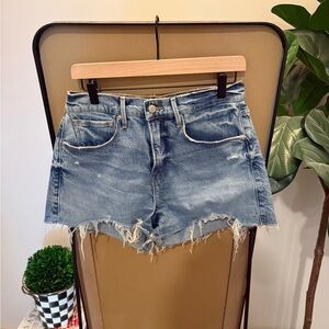 Good American Blue Distressed Jean Shorts